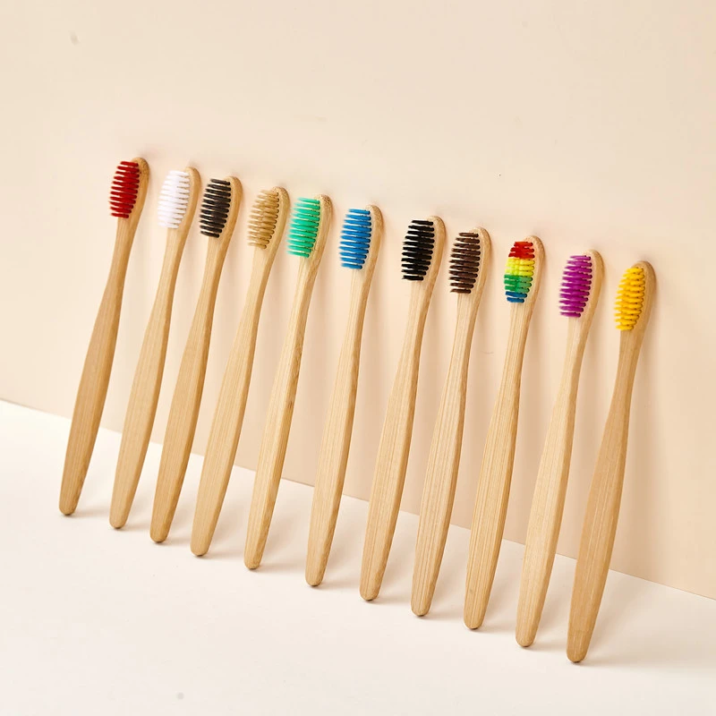 Bamboo Toothbrush Set - 5/10/20/30 個カラフルな竹歯ブラシ柔らかい毛エコフレンドリーな天然木製歯ブラシ生分解性口腔ケア