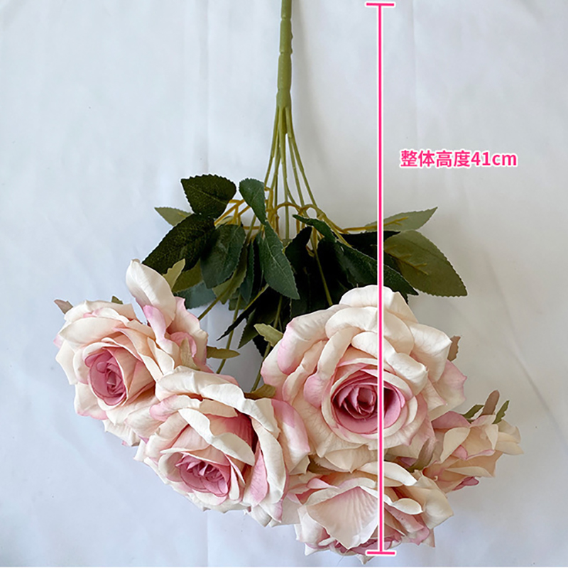 新しい41CM 7本の葉を持つシルクスクリーンローズ造花、結 - Sustainable Living Guide のレビューと価格