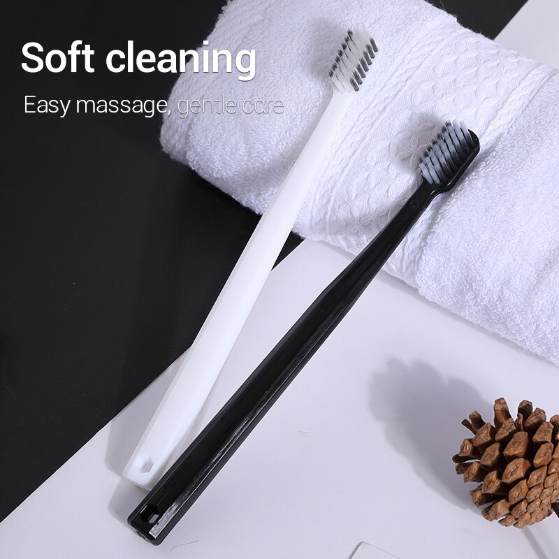 10個竹炭ブラシシルクソフト毛歯ブラシ,黒と白の男性と女性の - Bamboo Toothbrush Set のレビューと価格
