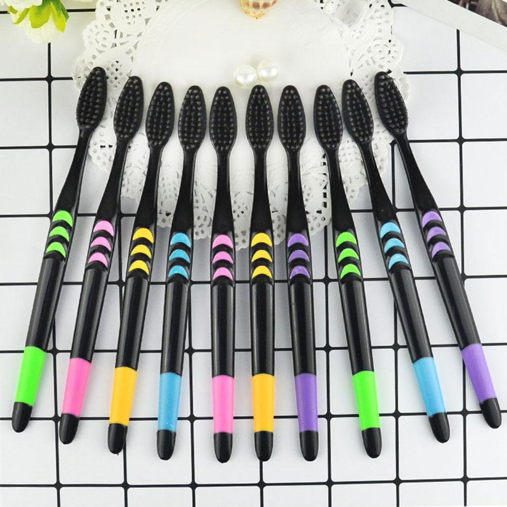 10 個入り柔らかい毛の竹炭黒髪超微細美容歯ブラシカップルス - Bamboo Toothbrush Set のレビューと価格