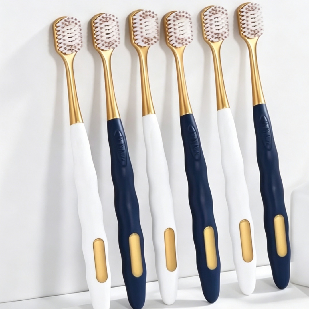 高品質ワイドヘッド家庭用6本パック大人用ソフト毛歯ブラシ、男 - Bamboo Toothbrush Set のレビューと価格