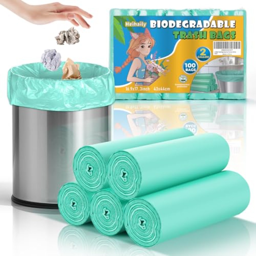 2ガロンミニグリーンゴミ袋 - 浴室用小型ゴミ袋 100枚入 - Biodegradable Bin Liner のレビューと価格