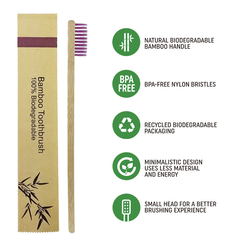 大人用のカスタマイズ可能な竹製歯ブラシ,環境にやさしい,木の - Bamboo Toothbrush Set のレビューと価格