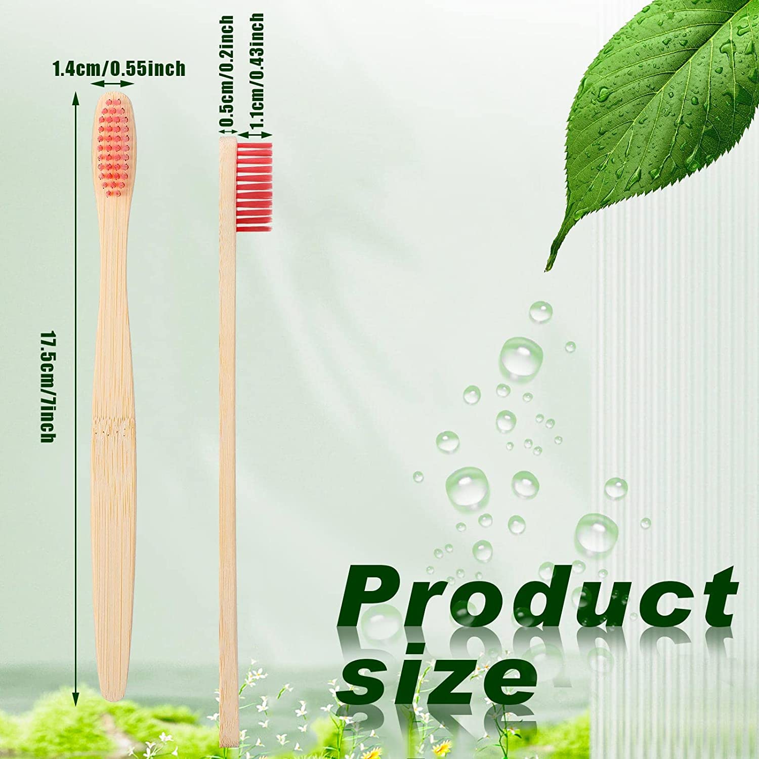 大人と子供のための竹製歯ブラシ,柔らかい毛,環境にやさしい, - Bamboo Toothbrush Set のレビューと価格