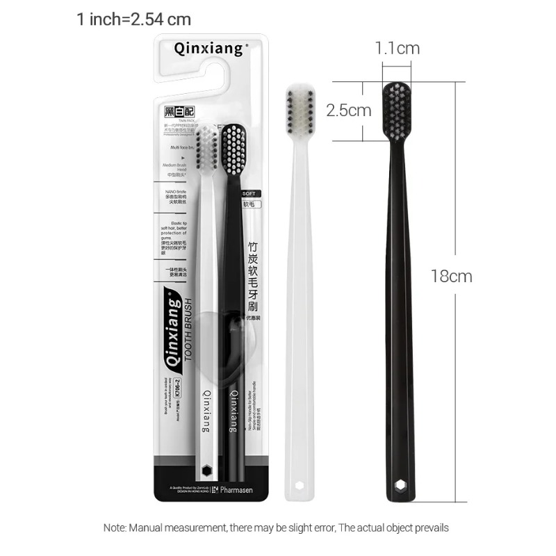 2-10PC 環境に優しい竹炭歯ブラシ ソフト毛先の黒と白の - Bamboo Toothbrush Set のレビューと価格